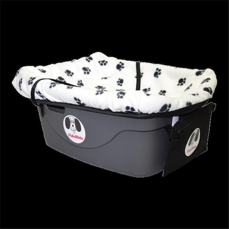 Fido Pet Products Fido Pet Products FRWB-M Pet Car Seat - White & Black Paws Cover with Medium Harness FRWB-M